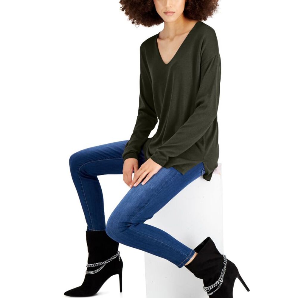 INC International Concepts Solid V Neck Sweater